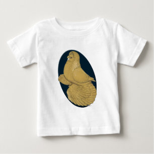 Camiseta Para Bebê Pombo do Trompeter Inglês: Amarelo Oval