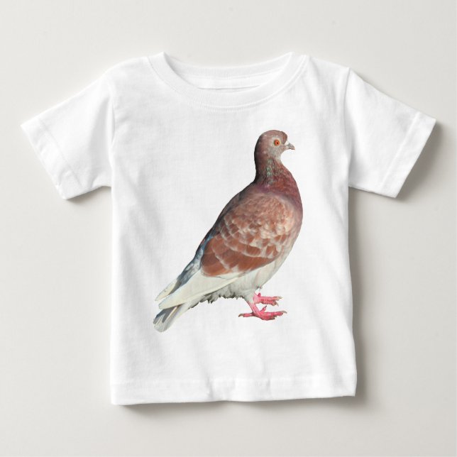 Camiseta Para Bebê Pombo Vermelho (isolado) (Frente)