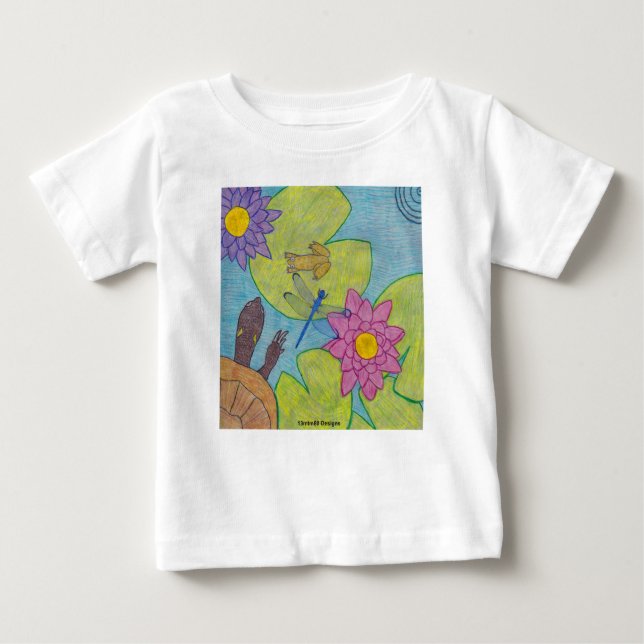Camiseta Para Bebê Pond Scene (branco) - Baby T-Shirt (Frente)