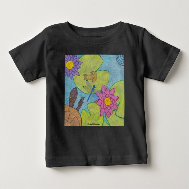 Camiseta Para Bebê Pond Scene (vivid) - Baby T-Shirt (Frente)