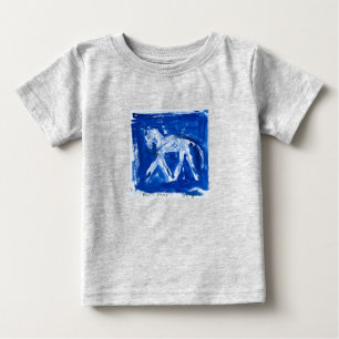 Camiseta Para Bebê Pônea Azul