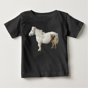 Camiseta Para Bebê Pônei miniatura mini CAVALO BRANCO animal pequeno