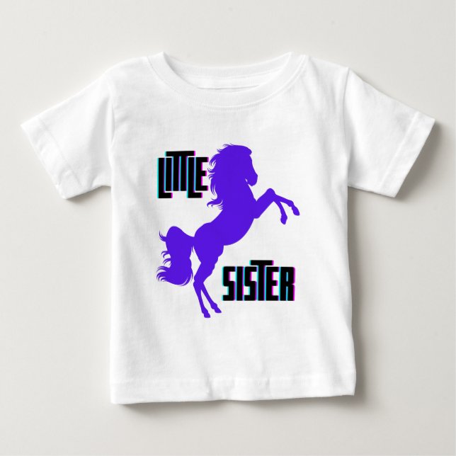 Camiseta Para Bebê Pônei Roxo Irmãzinha (Frente)
