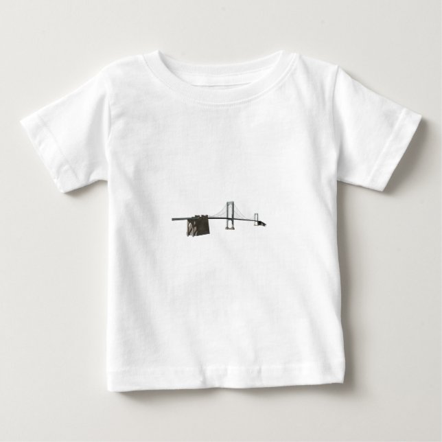 Camiseta Para Bebê Ponte Bronx Whitestone: Modelo 3D: (Frente)