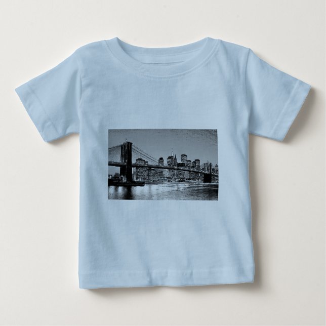 Camiseta Para Bebê Ponte de Brooklyn Nova York (Frente)