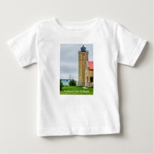 Camiseta Para Bebê Ponte Mackinac e Camiseta de Bebê de Farol
