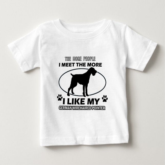 Camiseta Para Bebê "ponteiro wirehaired alemão" "probabilidade de (Frente)