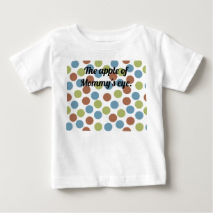 Camiseta Para Bebê Pontos azuis, verdes e castanhos