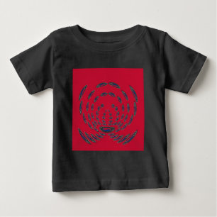Camiseta Para Bebê Pontos de Bolinhas da Bandeira Sul-Coreana: Um Toq