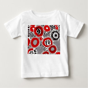 Camiseta Para Bebê Pontos Vermelhos e Pretos