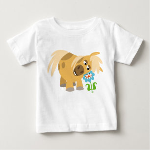 Camiseta Para Bebê Pony e camiseta-bebê de leite