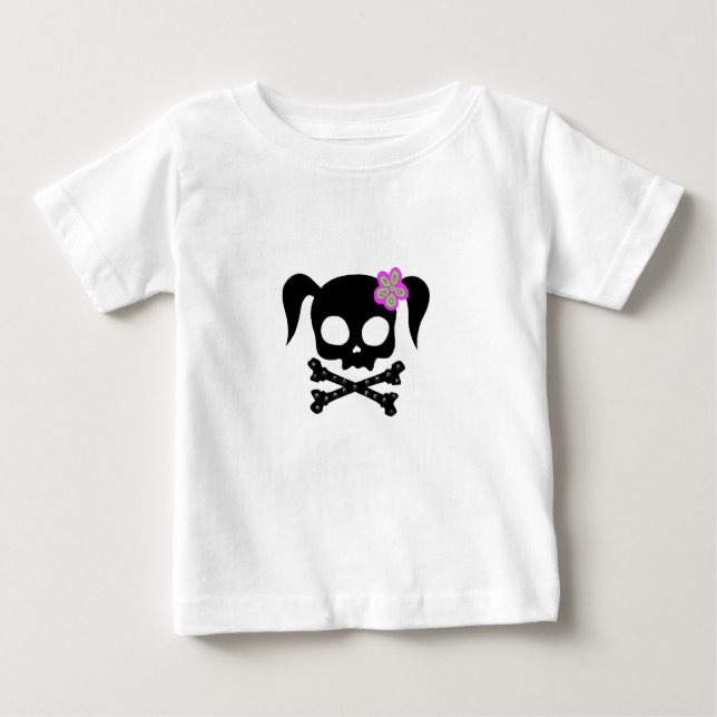 Camiseta Para Bebê Pony Tail Skull*** (Frente)