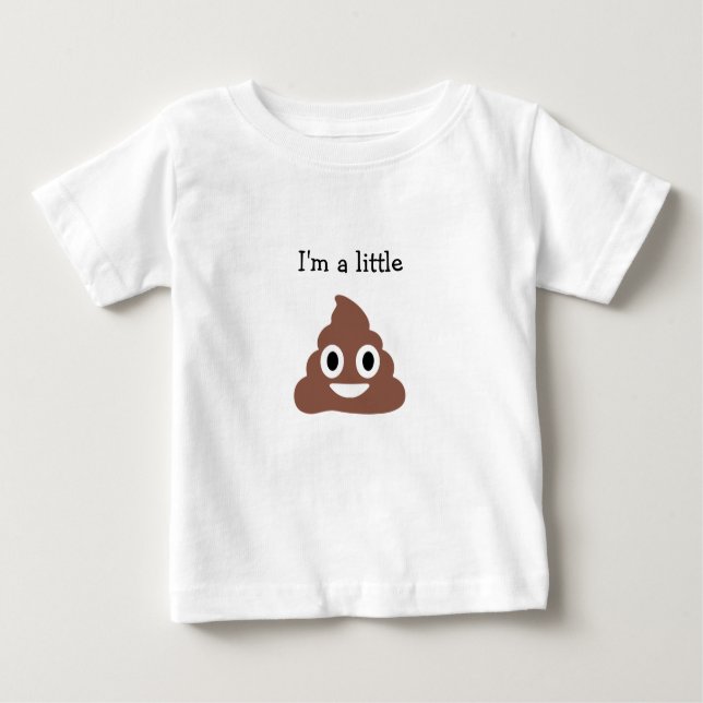 Camiseta Para Bebê Poo Emoji Personalizável (Frente)