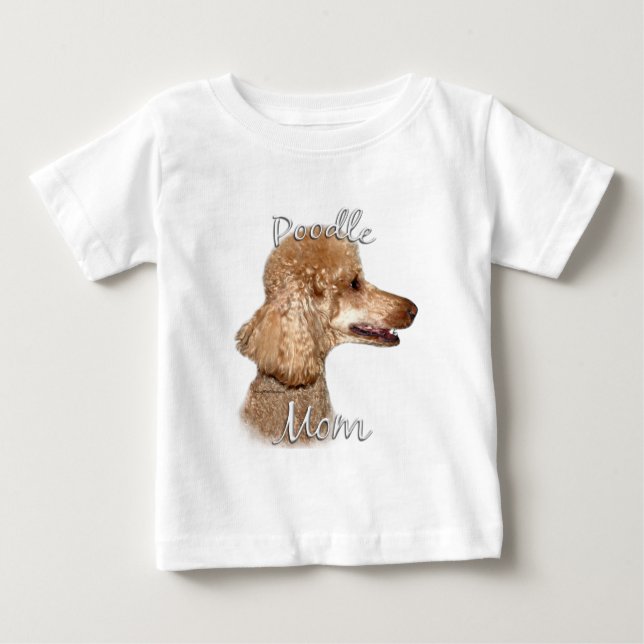 Camiseta Para Bebê Poodle (damasco) Mãe 2 (Frente)