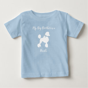 Camiseta Para Bebê Poodle Dog Chá de fraldas Puppy Blue Boy