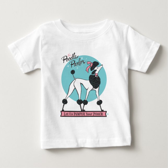 Camiseta Para Bebê Poodle Parlor (Frente)
