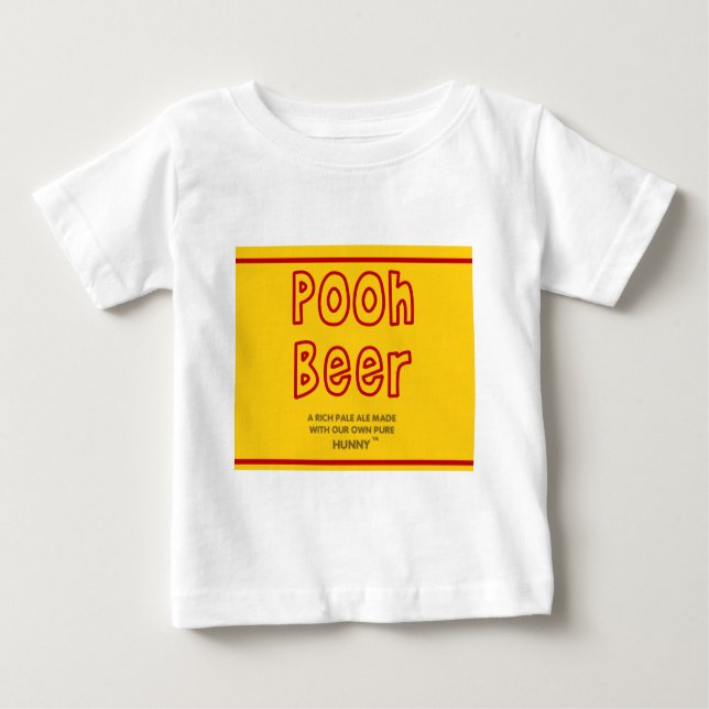 Camiseta Para Bebê Pooh cerveja (Frente)