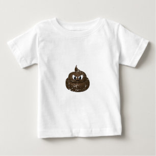 Camiseta Para Bebê Poop de desenho animado irritado