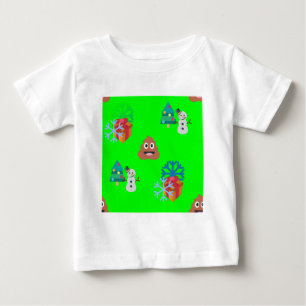 Camiseta Para Bebê poop emoji de natal