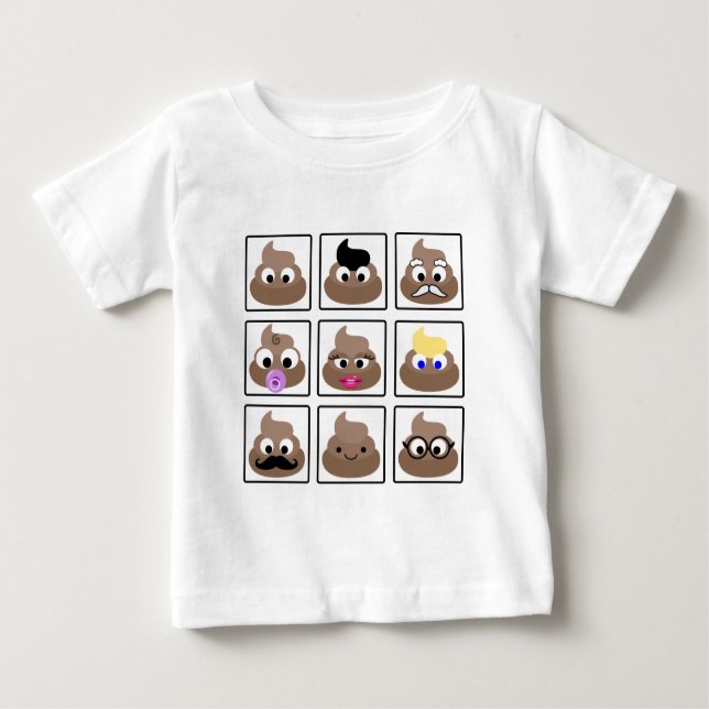 Camiseta Para Bebê Poop Many Faces (Frente)
