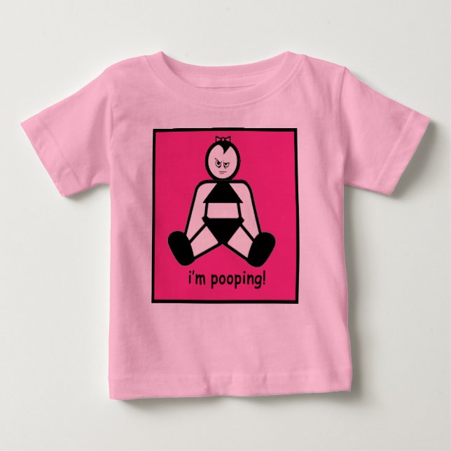 Camiseta Para Bebê Pooping Girl (Frente)