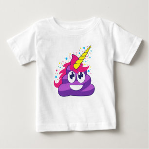 Camiseta Para Bebê Poopy Unicorn Emoji