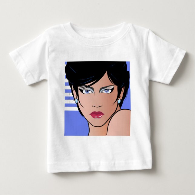 Camiseta Para Bebê Pop Art Girl - Bettina (Frente)