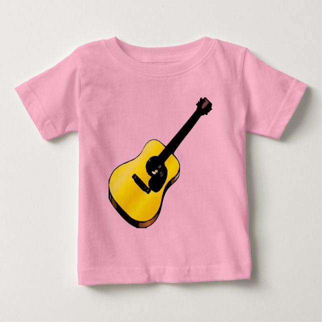 Camiseta Para Bebê Pop Art Guitar (Frente)