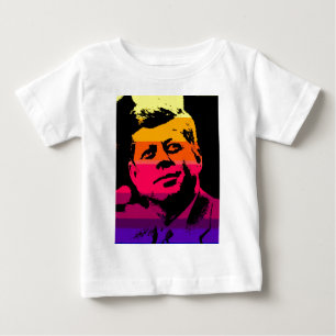 Camiseta Para Bebê Pop Art Jack JFK John F. Kennedy