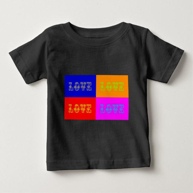 Camiseta Para Bebê Pop Art Love (Frente)