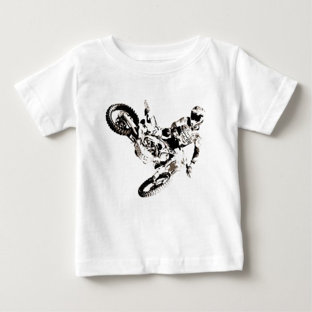 Camiseta Para Bebê Pop Art Motocross Motorcyesporte (Frente)