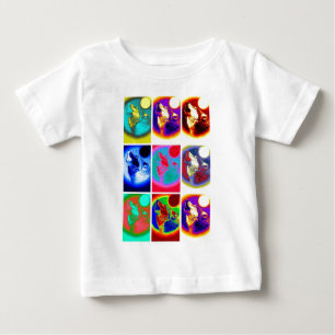 Camiseta Para Bebê Pop Art Wolf