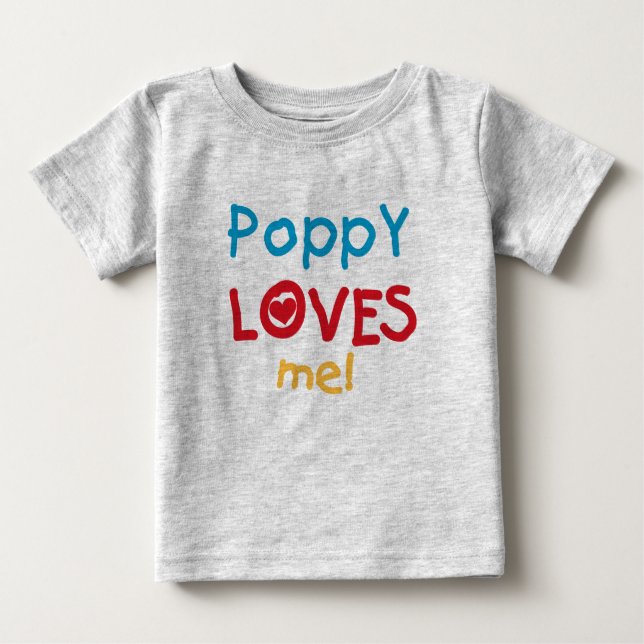 Camiseta Para Bebê Poppy me ama t-shirts e presentes (Frente)