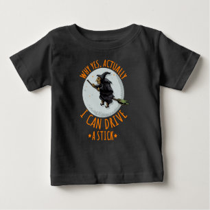 Camiseta Para Bebê Por Que Realmente Posso Dirigir Uma Bruxa Engraçad