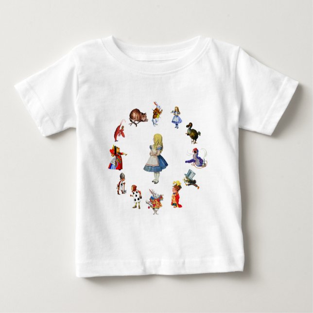CAMISETA PARA BEBÊ POR TODA A ALICE NA MARINHA (Frente)
