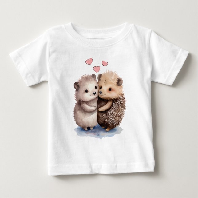 Camiseta Para Bebê Porco Adorável (Frente)