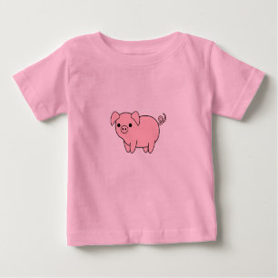 Camiseta Para Bebê porco cor-de-rosa bonito