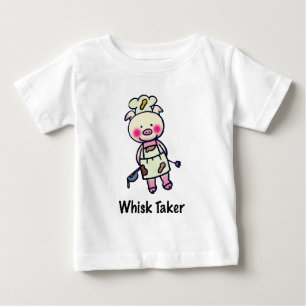 Camiseta Para Bebê Porco De Tomador De Whisk - Design De Chef Engraça