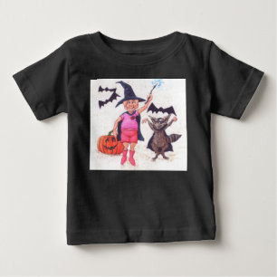 Camiseta Para Bebê Porco e guaxinim o Dia das Bruxas