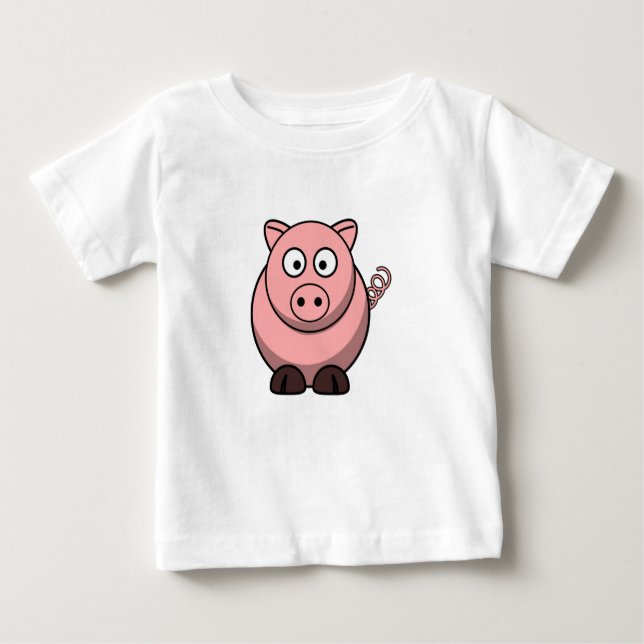 Camiseta Para Bebê Porco Engraçado (Frente)