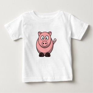Camiseta Para Bebê Porco engraçado bonito