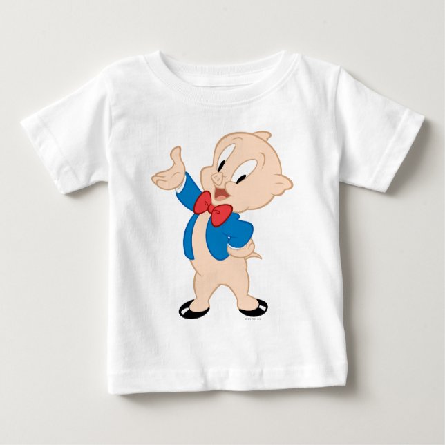 Camiseta Para Bebê Porky Pig | Dose clássica (Frente)