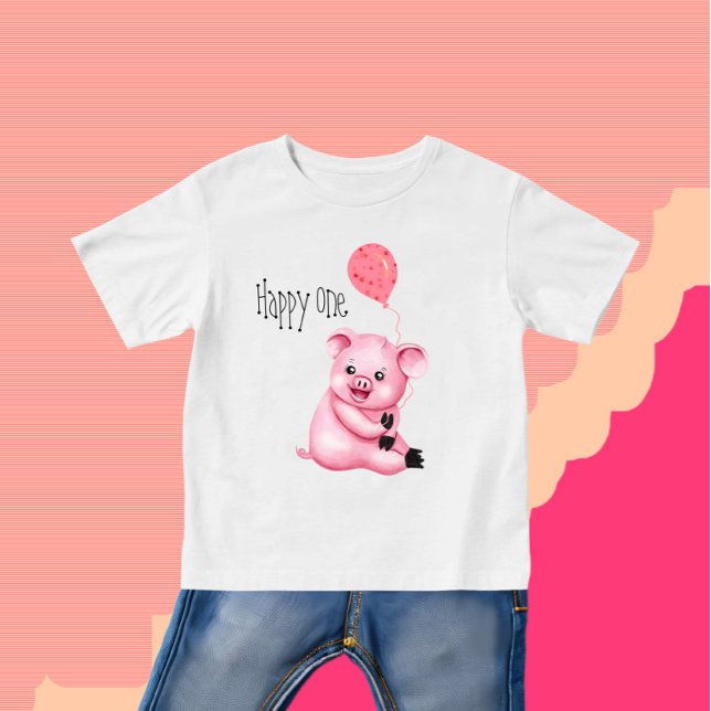 Camiseta Para Bebê Porquinho bonito (Criador carregado)