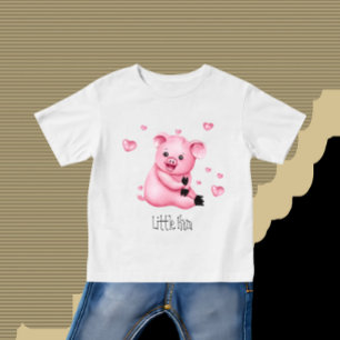 Camiseta Para Bebê Porquinho bonito