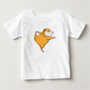 Camiseta Para Bebê Porquinho-da-índia em exercício de alongamento de