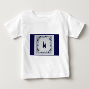 Camiseta Para Bebê Porta Leste do azulejo Azul Delft em Delft