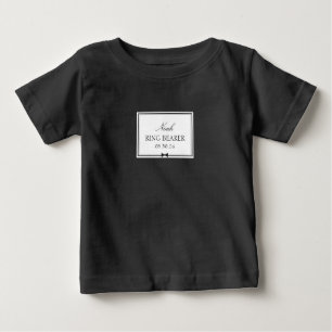 Camiseta Para Bebê Portador de Aliança Personalizado Nome Laço Bonito