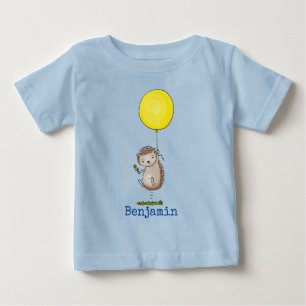 Camiseta Para Bebê Porte de sebes com ilustração do balão amarelo