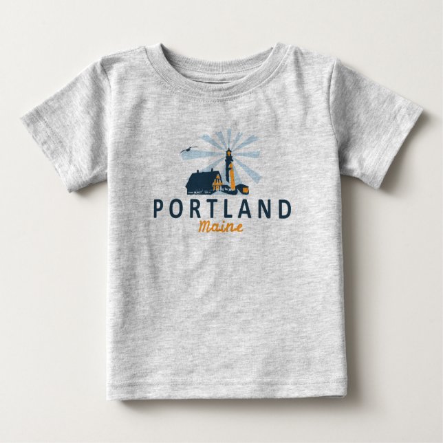 Camiseta Para Bebê Portland Maine. (Frente)