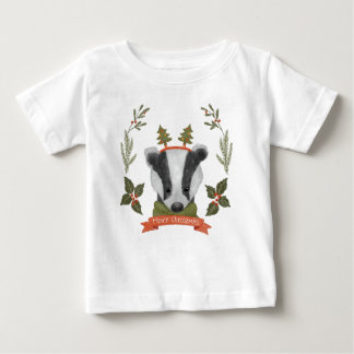 Camiseta Para Bebê Portrait Baby T-Shirt, Retrato de Natal Bonito